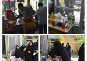توزیع سبد کالا بین بیماران نیازمندان تحت پوشش انجمن خیریه حضرت قمر بنی هاشم(ع) در ماه مبارک رمضان